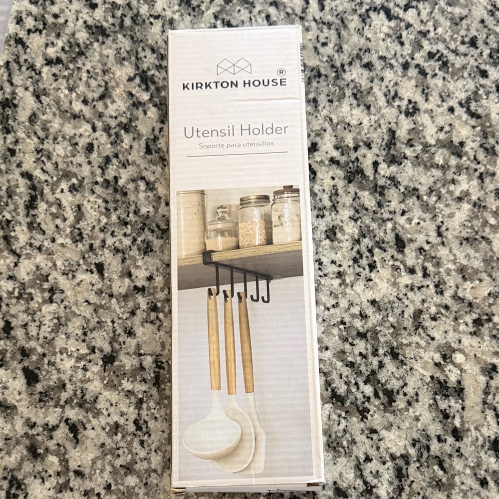 Kirkton House Black Under-Shelf Utensil Holder with Hooks